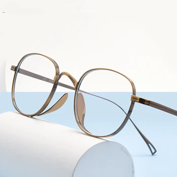 Круглая оправа для очков 47 мм, ретро-модная оптика, ультрафиолетовые лучи, близорукость, очки для дальнозоркости, прозрачные линзы, очки по рецепту  5