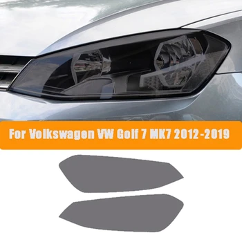 Крышка передней фары автомобиля Дымчато-черная защитная пленка из ТПУ для Golf 7 MK7 2012-2019  3