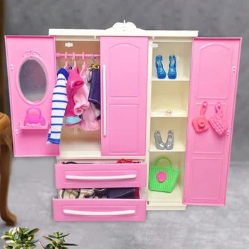Кукла Барби Открытый шкаф Мебель для дня Рождения 1/6 на 30 см Кукольная одежда Аксессуары Кукольный Домик Игрушка Подарок для девочки на День Рождения  5