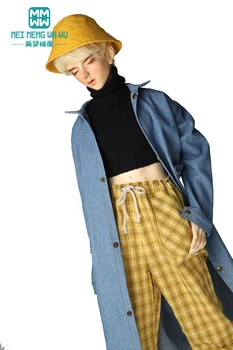 Кукольная одежда BJD Модный джинсовый тренч, клетчатые брюки, свитер для 60-72 см 1/3 DK SD Куклы игрушки Кукла с шариковыми соединениями подарок  0