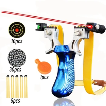 Лазерная рогатка для стрельбы в цель Высокоточная рогатка для охоты на открытом воздухе Оригинальная мощность охотничьей высокоточной катапульты  5