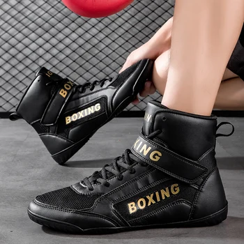 Легкая борцовская обувь для мужчин и женщин, спортивная обувь для тренировок по боксу с дышащей сеткой, профессиональная боксерская обувь, размер 35-47  5