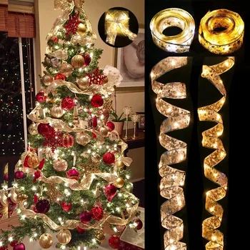 Лента Сказочный свет Рождественское украшение Елочные украшения для дома 2023 Рождественские гирлянды Navidad Natal Новый год 2024  10