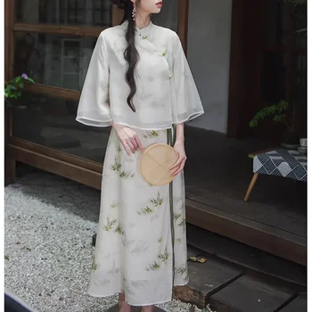 Летняя женская одежда Zen, улучшенный топ-чонсам в китайском национальном стиле  5
