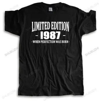 Лимитированная футболка 1987 года выпуска, подарок на 30-летие рождения, забавный мужской подарок, летняя футболка большого размера, прямая поставка  4