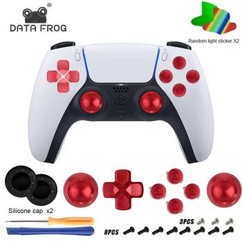 Металлические кнопки DATA FROG для замены контроллера PS5 Алюминиевые кнопки действий Крышка джойстика Кнопка D-pad для аксессуаров PS4  5