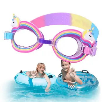 Милые детские мультяшные очки для плавания для девочек Силиконовые водонепроницаемые очки для плавания С регулируемым ремешком для мальчиков и девочек  5