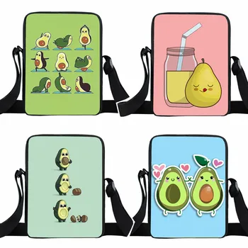 Милые сумки через плечо с фруктами и авокадо, женская сумочка, женские маленькие сумки через плечо, холщовая сумка-мессенджер, маленькая сумка-ранец для девочек, подарок для книг  5