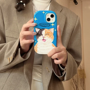 Милый, высунувший язык кошачий чехол для iPhone 15 14 13 12 11 Pro Max Чехол для телефона  4