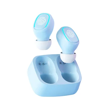 Мини-беспроводная Bluetooth-гарнитура, беруши с сенсорной подсветкой, защита от пота, стереогарнитура высокого качества, универсальная, белая  4