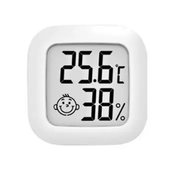 Мини-термометр для помещений Цифровой ЖК-датчик температуры Измеритель влажности Термометр комнатный гигрометр  5