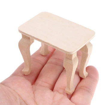 Миниатюрные аксессуары для кукольного домика 1:12, сделай сам, мини-деревянный стол, декор для кукольного дома  5