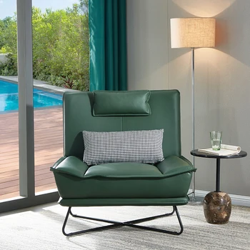 Минималистичная гостиная в итальянском стиле, одноместный кожаный диван-кресло для отдыха, кабинет, спальня, балкон, компьютерное кресло, роскошное кресло tiger  5