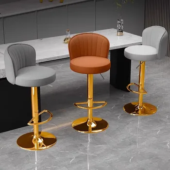 Минималистичные современные барные стулья С высокой регулировкой для гостиной, женские барные стулья из белого металла, мебель Altos De Cocina  0