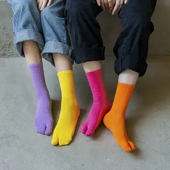 Многоцветные носки на два пальца в японском стиле, Мужские И женские Носки из хлопкового волокна, Дышащие Чулочно-носочные изделия с длинным рукавом  10