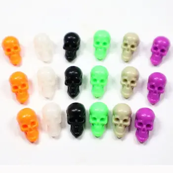 Многоцветный Мини-череп на Хэллоуин, Пластиковое выдувное формование, 2,1 см /3,5 см, Маленькие Черепа, Аксессуары для игрушек-трюков, Головы скелетов, Хэллоуин  10