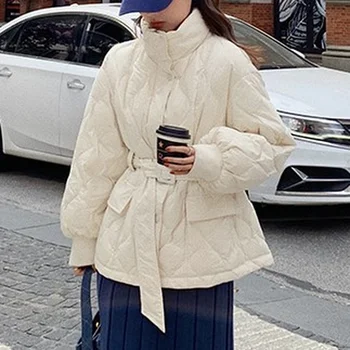Мода 2023 года, Тонкая талия, куртка из белого хлеба, куртка с длинными рукавами, осень и зима, Новый стиль, Корейский пуховик, хлопковая куртка для женщин  5