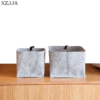 Модная корзина для хранения войлочной ткани XZJJA, Портативная коробка для отделки рабочего стола, Многофункциональная одежда, Игрушки, Нижнее белье, Органайзеры для носков  5