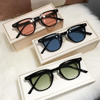 Модные Винтажные Квадратные солнцезащитные очки Женские Негабаритные солнцезащитные очки Мужские Черные очки UV400 Очки брендовых дизайнерских оттенков Oculos De Sol  4