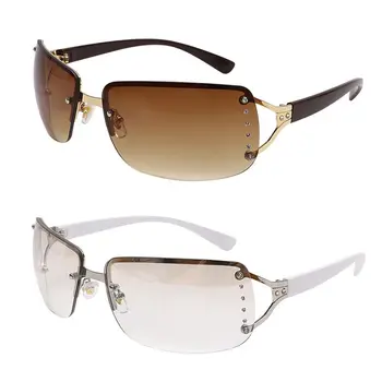 Модные солнцезащитные очки UV400 для женщин и мужчин Cyber Eyewear, обернутые вокруг солнцезащитных очков Y2K, Женские оттенки солнцезащитных очков Y2K  5