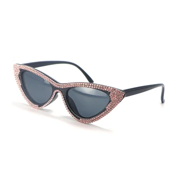 Модные солнцезащитные очки с розовыми бриллиантами для женщин, оправа для очков 