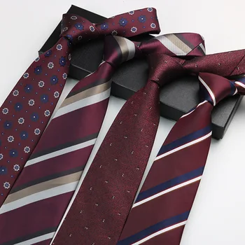 Модный Классический мужской галстук в цветочную полоску из полиэстера длиной 8 см для свадьбы, деловой вечеринки, Аксессуары для галстуков, Подарки Оптом  5