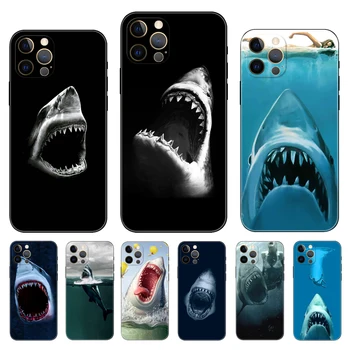 Морское животное Акула чехол для телефона iphone 14 2020se 6 6s 7 8 plus x 10 XR XS 11 12 13 mini pro MAX мягкая черная задняя крышка из тпу  4