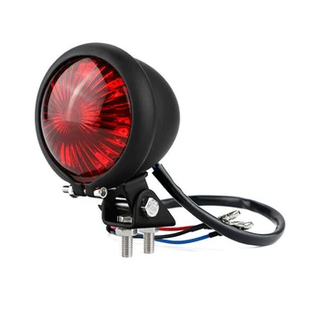 Мотоциклетный светодиодный задний фонарь, стоп-сигнал, светодиодный задний фонарь для Bobber Chopper Cafe, черный  3