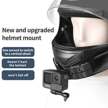 Мотоциклетный шлем с алюминиевым креплением для экшн-камеры с подбородком для спортивной камеры GoPro 1 10 9 8 7 6, Аксессуары для Go Pro, подставка для мотоцикла  4
