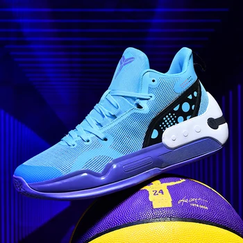 Мужская баскетбольная обувь, баскетбольные кроссовки, пара дышащих мужских баскетбольных ботинок с противоскользящим высоким берцем  10
