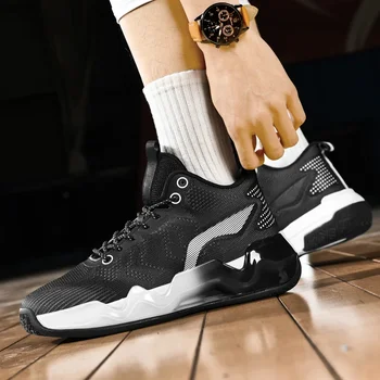 Мужская баскетбольная обувь С дышащей амортизацией, нескользящая спортивная обувь для занятий в тренажерном зале, спортивные баскетбольные кроссовки для женщин  5