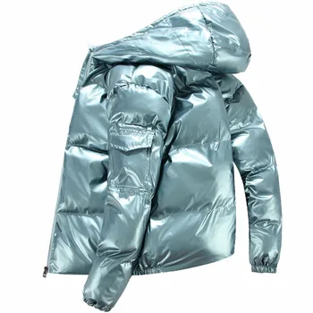Мужская осенне-зимняя модная короткая корейская толстая хлопчатобумажная куртка с капюшоном  10