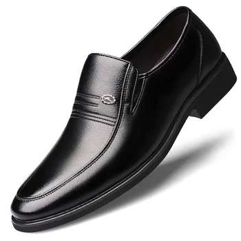 Мужская официальная обувь без застежки, износостойкая нескользящая элегантная повседневная обувь для бизнеса  4