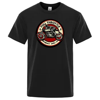 Мужская футболка с мотоциклетным принтом, повседневная футболка с короткими рукавами, Свободная хлопковая футболка, летняя свободная футболка  2