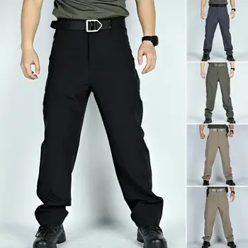 Мужские брюки-карго, уличные мужские брюки-карго с технологией быстрой сушки на широких штанинах, весенне-осенние прямые брюки, подходящие для мужчин Размеры  4