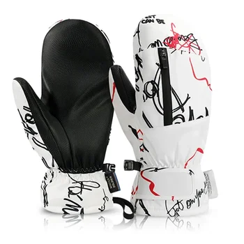Мужские зимние перчатки из флиса для катания на снегоходах, велосипедных перчатках, перчатках для зимних видов спорта, женских лыжных сноубордах с сенсорным экраном, водонепроницаемых  5
