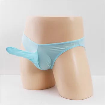 Мужские прозрачные трусики-оболочка для пениса, носки JJ, Шелковые эротические трусы для геев с забавным дизайном, нижнее белье  2