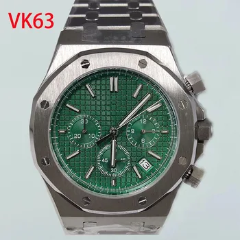 Мужские часы vk63 с хронографом, полнофункциональный кварцевый корпус 41 мм, сапфировое стекло, механизм vk63  5