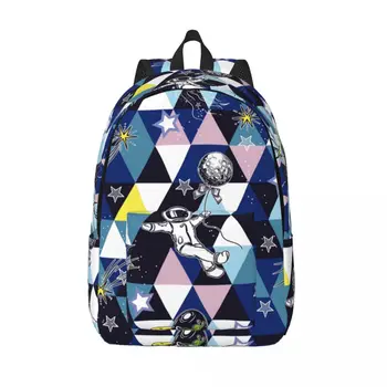 Мужской женский рюкзак, школьный рюкзак большой емкости для студентов, астронавтов и инопланетян, школьная сумка в стиле пэчворк  4