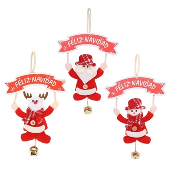 Мультяшные колокольчики Рождественский Старичок Металлическое украшение для домашней вечеринки, подвеска на елку E9LD  4