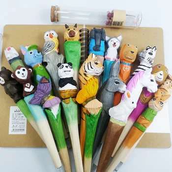 Мультяшный креативный подарок канцелярские принадлежности прекрасная ручка для резьбы по дереву 0,5 м ручка для животных художественная нейтральная ручка ручка для поделок из дерева  4