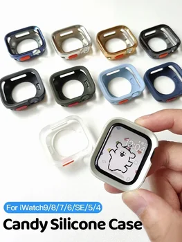 Мягкий силиконовый чехол Candy для Apple Watch Case 45 мм, 41 мм, 44 мм, 40 мм, защитный бампер для iWatch серии Ultra 9 8 7 SE 6 5 для женщин  10