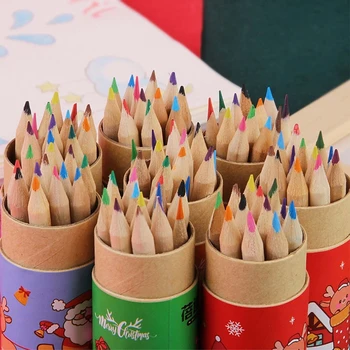 Набор высококачественных цветных карандашей, сувениры для Рождественской вечеринки для детей, изготовление открыток для рисования, сделай САМ, скрапбукинг  3