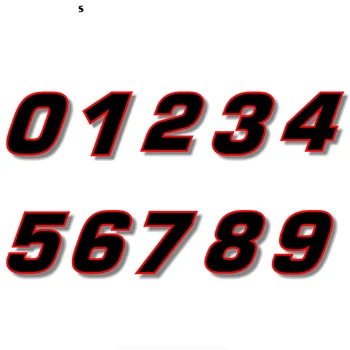 Наклейки для бутика Fuzhen Внешние Аксессуары Индивидуальность Виниловая наклейка Черный (красный контур) шрифт Quare номер гонки Гоночный номер  5