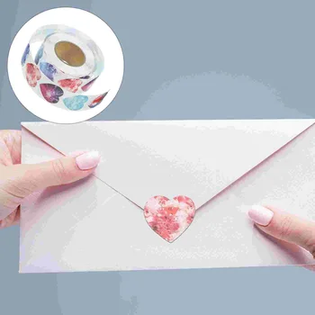 Наклейки на День Святого Валентина, Аппликация в виде маленького сердечка, подарочная этикетка из мелованной бумаги с любовью для ребенка  5