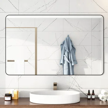 Наклейки Современная Зеркальная Стена Для Ванной Комнаты Для Бритья Современное Золотое Эстетическое Зеркало С Прямоугольным Креплением Espelho Grande Home Ornament  5