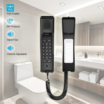 Настенный SIP-Телефон для Ванной Комнаты Гостиничный Туалет Офисный Туалет Maison Домашняя Телефонная трубка Поддержка VoIP Телефонной Системы 2 SIP Линии  0