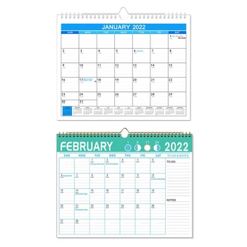Настенный календарь на 2022 год Июль 2021-декабрь 2022 На Ежемесячной странице Праздники Выделено Выделенное место для списка дел и заметок для офиса  4