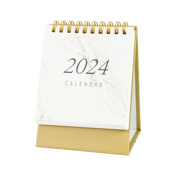 Настольный Календарь Мотивационного планирования на 2024 год Портативная Маленькая Школа С двумя Проволочными переплетами, Устойчивый Дом, Плотная бумага, Офисный Подарок  5