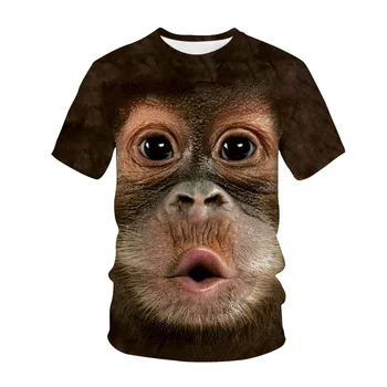 Новейшие забавные футболки с 3D принтом обезьяны Гориллы, уличная одежда для мужчин, женщин, футболки с животными, футболки в стиле хип-хоп, топы, детская одежда для мальчиков  5